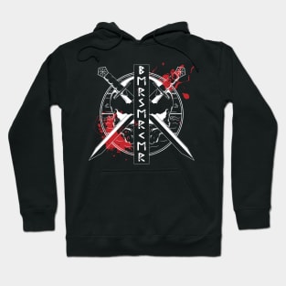 Berserker, Viking Warrior, Norse Runes and Skull Hoodie